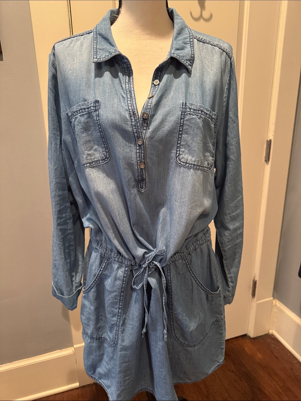 Sonoma Light Blue Denim Tie-Waist Romper